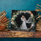 Elegantes Calligrafy Script-Liebe Hochzeitsszenari Fotoplatte (Seite)