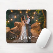Elegantes Calligrafy Script-Liebe Hochzeitsszenari Mousepad (Mit Mouse)