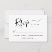 Elegantes Calligrafy Script Minimalistisch Wedding RSVP Karte (Vorderseite)