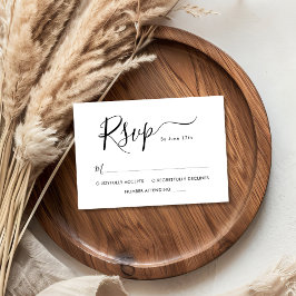 Elegantes Calligrafy Script Minimalistisch Wedding RSVP Karte