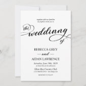 Elegantes Calligrafy Script Monogram Foto Wedding Einladung (Vorderseite)