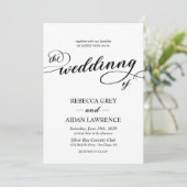 Elegantes Calligrafy Script Monogram Foto Wedding Einladung (Stehend Vorderseite)