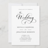 Elegantes Calligrafy Script QR Code Hochzeit Einladung (Vorderseite)