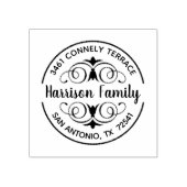 Elegantes Calligrafy Script-Rücksendeadresse-Label Gummistempel (Prägung)