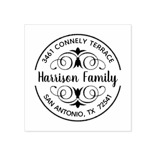 Elegantes Calligrafy Script-Rücksendeadresse-Label Gummistempel (Prägung)