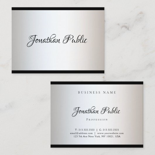 Elegantes Calligrafy Script Simple Trendy Template Visitenkarte (Vorne/Hinten)