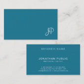 Elegantes Calligrafy Script Türkis Schlicht Trendy Visitenkarte (Vorne/Hinten)