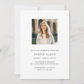 Elegantes Calligrafy Script Zwei-Foto-Abschluss Einladung (Rückseite)