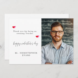 Elegantes Calligrafy Teacher Valentinstag Foto Feiertagskarte