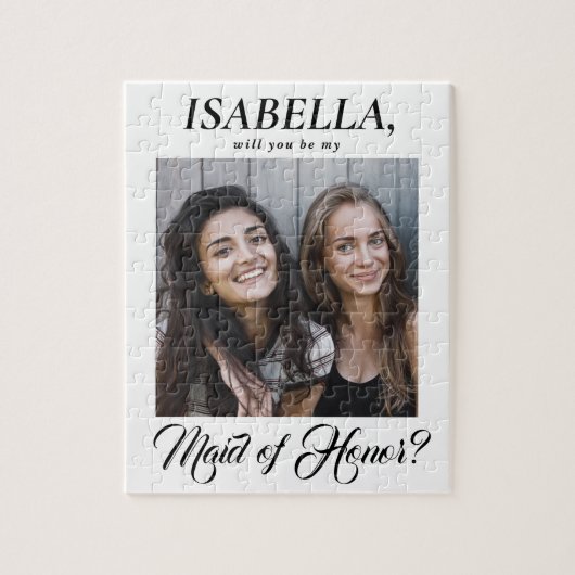 Elegantes Calligrafy Trauzeugin Vorschlag Foto Puzzle (Vertikal)