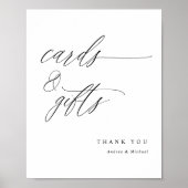 Elegantes Calligrafy Wedding Cards & Gifts Sign Poster (Vorne)