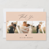Elegantes Calligrafy Wedding Foto Danke Karte (Vorderseite)