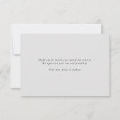 Elegantes Calligrafy Wedding Foto Danke Karte (Rückseite)