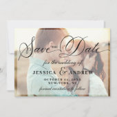 Elegantes Calligrafy Wedding FOTO Save the Date (Vorderseite)