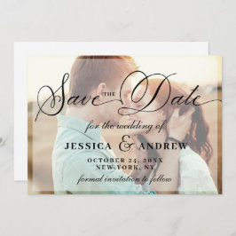 Elegantes Calligrafy Wedding FOTO Save the Date