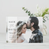 Elegantes Calligrafy Wedding Foto Save the Date (Stehend Vorderseite)