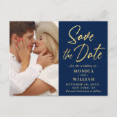 Elegantes Calligrafy Wedding FOTO Save the Date Postkarte (Vorderseite)