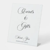 Elegantes Calligrafy Wedding Table Sign Sockelschild (Vorderseite)