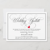 Elegantes Calligrafy Wedding Update Einladung (Vorderseite)