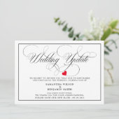 Elegantes Calligrafy Wedding Update Einladung (Stehend Vorderseite)
