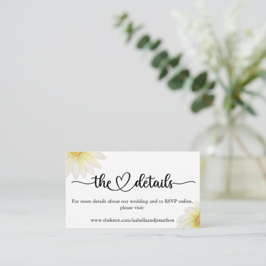Elegantes Calligrafy Wedding Website Enclosure Car Begleitkarte (Stehend Vorderseite)
