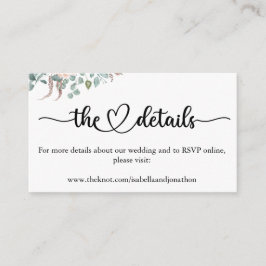 Elegantes Calligrafy Wedding Website Enclosure Car Begleitkarte