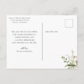 Elegantes Calligrafy Wildblume Foto Vielen Dank Postkarte (Rückseite)