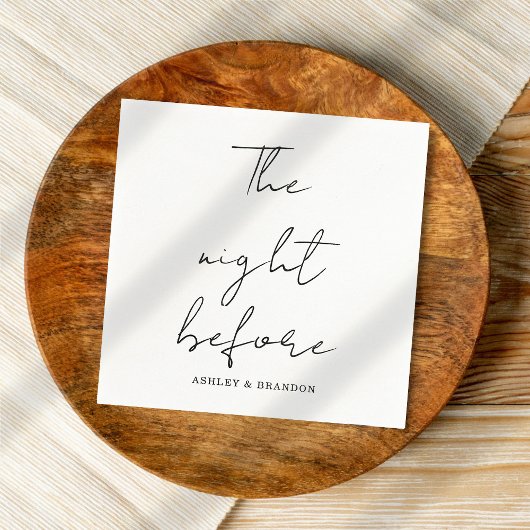 Elegantes Calligraph Skript Die Nacht vor Napkins Serviette