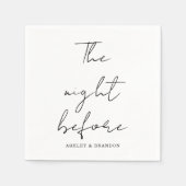 Elegantes Calligraph Skript Die Nacht vor Napkins Serviette (Vorderseite)