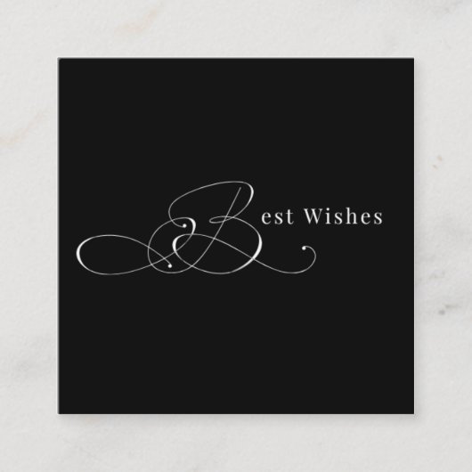 Elegantes Calligraphie-Design "Beste Wünsche" Begleitkarte (Vorderseite)