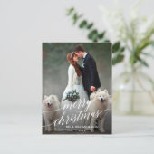Elegantes Calligraphie Frohe Weihnachtszeit-Foto Postkarte (Stehend Vorderseite)