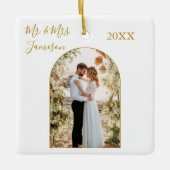 Elegantes Calligraphy Arch Foto Frame Gold neu ver Keramikornament (Vorderseite)