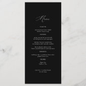 Elegantes Calligraphy Black Wedding Menu Menükarte (Vorderseite)