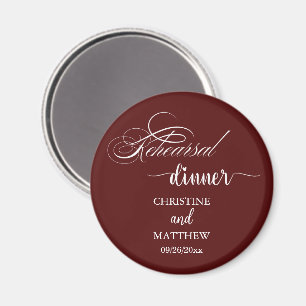 Elegantes Calligraphy Burgundy Probe Dinner Magnet