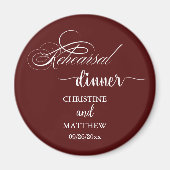 Elegantes Calligraphy Burgundy Probe Dinner Magnet (Vorne)