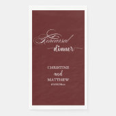 Elegantes Calligraphy Burgundy Probe Dinner Serviette (Vorderseite)