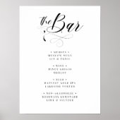 Elegantes Calligraphy Classic Wedding Bar Menu Poster (Vorne)