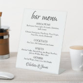 Elegantes Calligraphy Classic Wedding Bar Menu Sockelschild (In SItu)