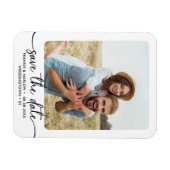 Elegantes Calligraphy Couple Foto Save the Date Magnet (Horizontal)