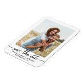 Elegantes Calligraphy Couple Foto Save the Date Magnet (Linke Seite)