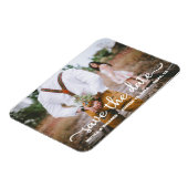 Elegantes Calligraphy Couple Foto Save the Date Magnet (Linke Seite)