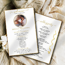 Elegantes Calligraphy Custom Foto Wedding Program