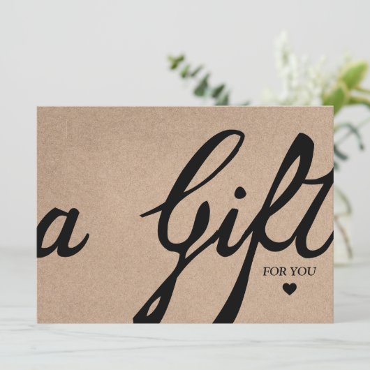 Elegantes Calligraphy Custom Kraft Gift Certificat (Stehend Vorderseite)