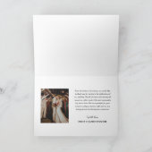 Elegantes Calligraphy Custom Wedding Foto Dankeskarte (Innenseite)