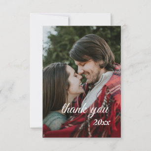 Elegantes Calligraphy Custom Wedding Foto Vielen D Dankeskarte
