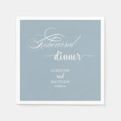 Elegantes Calligraphy Dusty Blue Probe Dinner Serviette (Vorderseite)