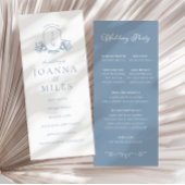 Elegantes Calligraphy Dusty Blue Wappen Program