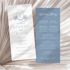 Elegantes Calligraphy Dusty Blue Wappen Program