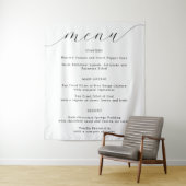 Elegantes Calligraphy Fabric Wedding Menu Wandteppich (Beispiel)