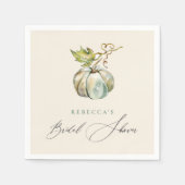 Elegantes Calligraphy Fall Pumpkin-Brautparty Serviette (Vorderseite)